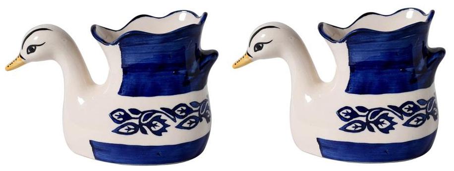 

Green plant indoor Ceramic Plant Pot in Duck Shape Set of 2