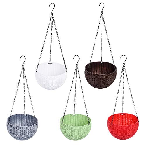

Green Plant Indoor Ratan Hanging Pot Set Of 5 pcs