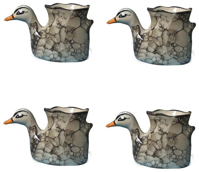 

Green plant indoor Ceramic Plant Pot in Duck Shape Set of 4