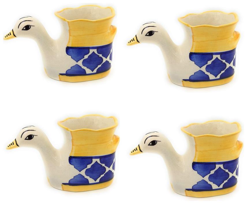 

Green plant indoor Ceramic Plant Pot in Duck Shape Set of 4