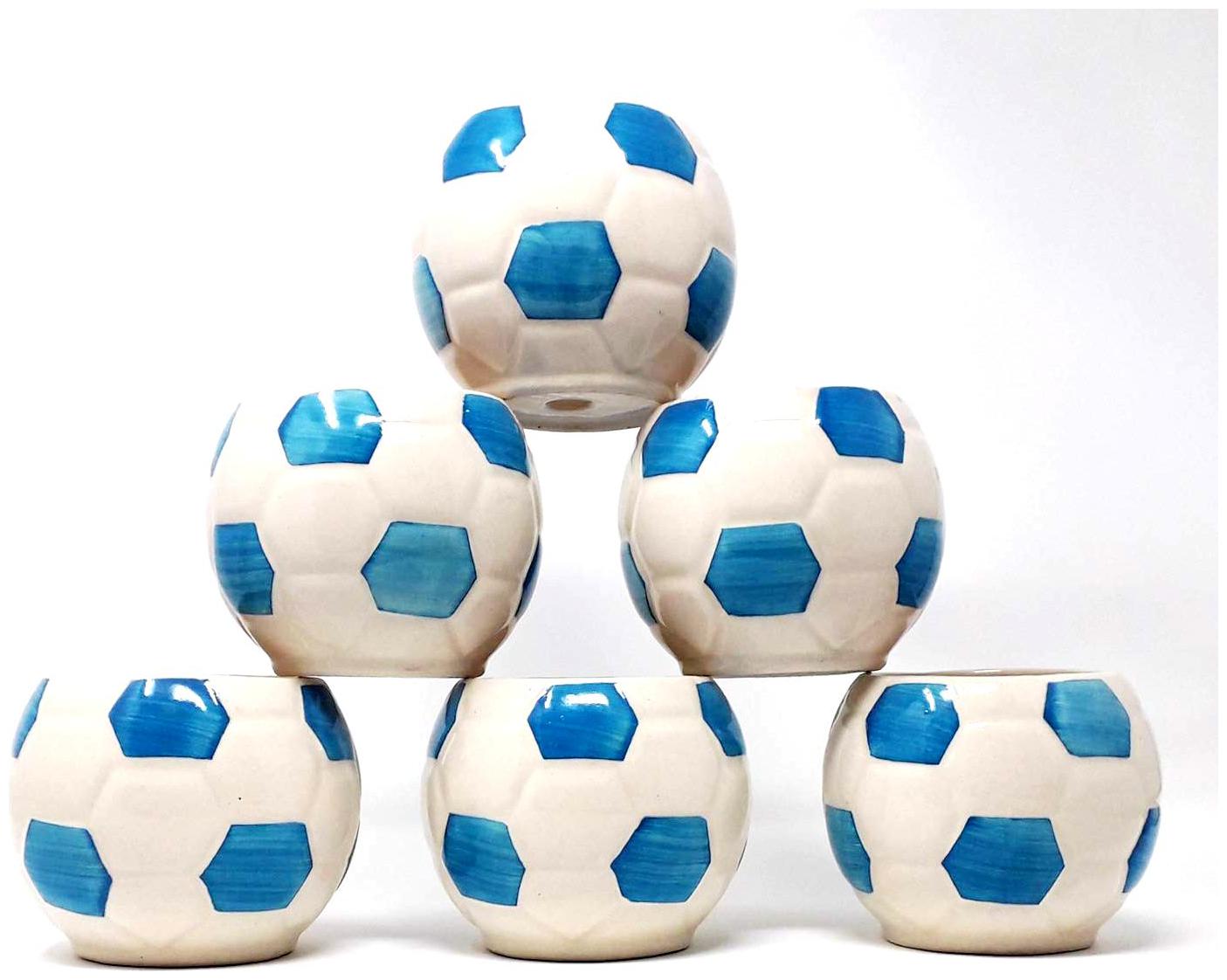 

GREEN PLANT INDOOR Football Ceramic Pot for indoor plants Container Set of 6 PCS