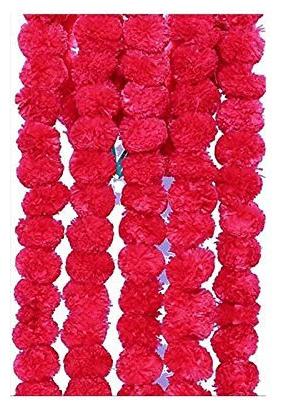 

Green plant indoor Artificial Genda Phool Marigold Garlands for Decoration Set of 5 pcs
