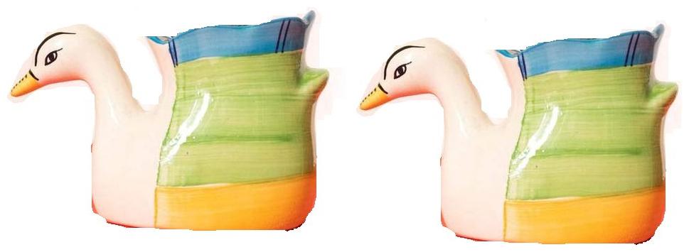

Green plant indoor Ceramic Plant Pot in Duck Shape Set of 2