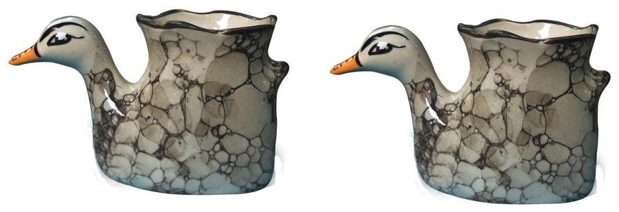 

Green plant indoor Ceramic Plant Pot in Duck Shape Set of 4