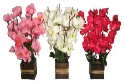 

Green plant indoor Artificial Orchid Flowers Set of 3 PCS