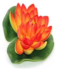 

Green plant indoor Artificial Small Floating Flower 6 Inch - orange