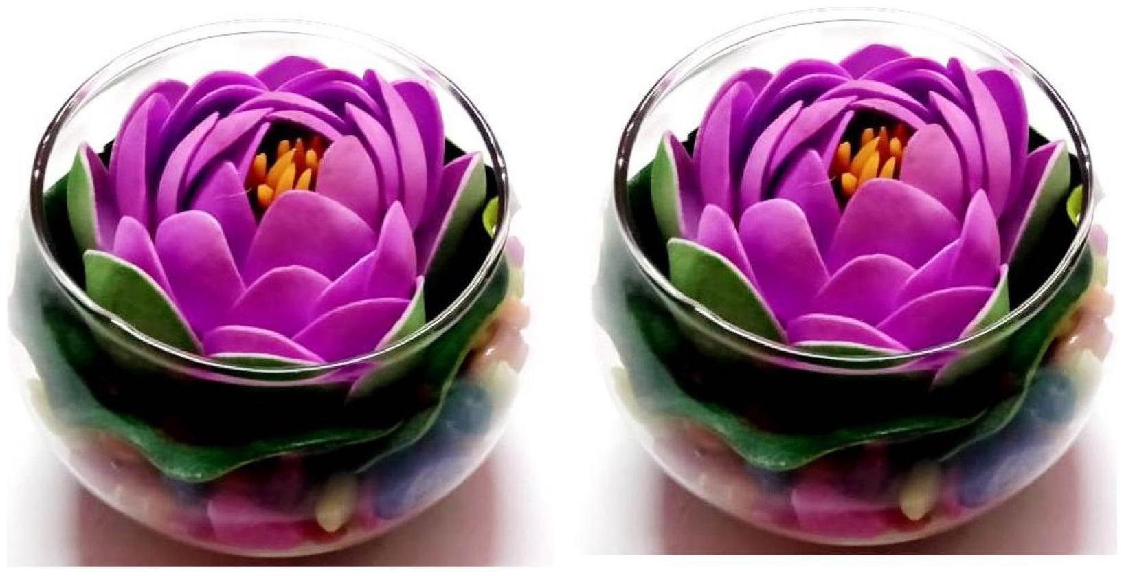 

Green Plant Indoor Artificial Floating Flower With Pot Set Of 2 Pcs