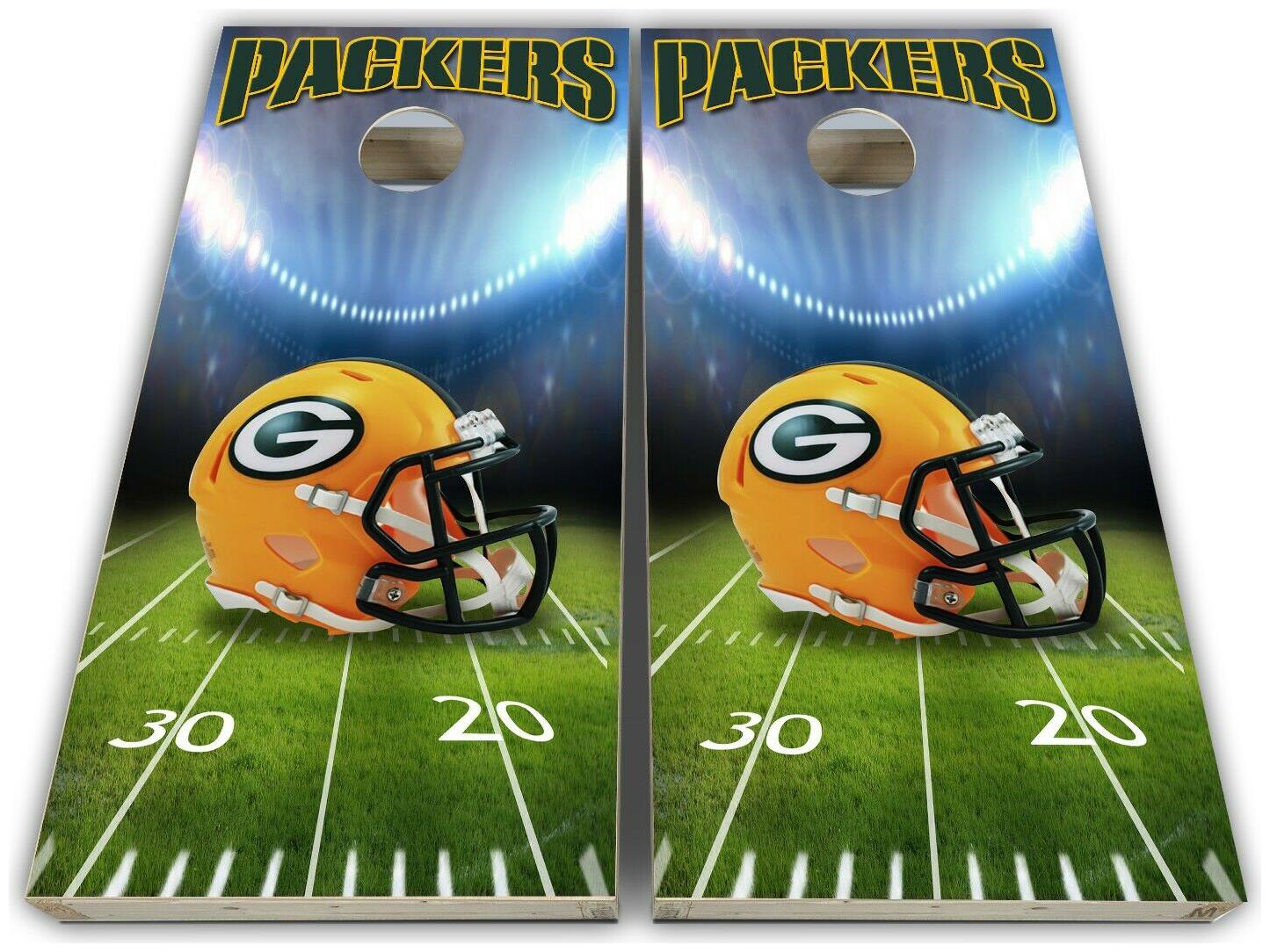 

Greenbay Packers Helmet Cornhole Board Printed 3M Vinyl Wrap Single or Set