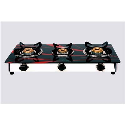 Greenchef Crystal Glass Top 3 Burner Gas Stove