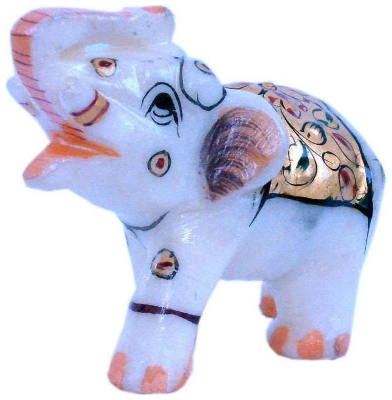 

Greentouch Crafts Rajasthani Handmade Elephant Marble Handicraft (White 146)