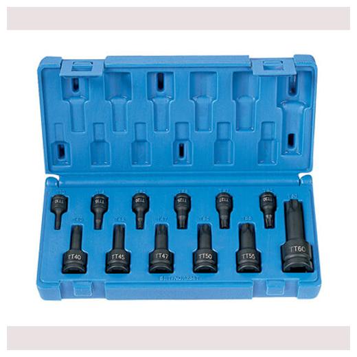 

Grey Pneumatic 1235TT 12 Pc 1 4 3 8 1 2 Tamper-Proof Star Driver Set