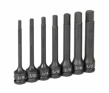 

Grey Pneumatic 1247H 3 8 Dr 7 Pc 4 Length Fractional Hex Driver Set
