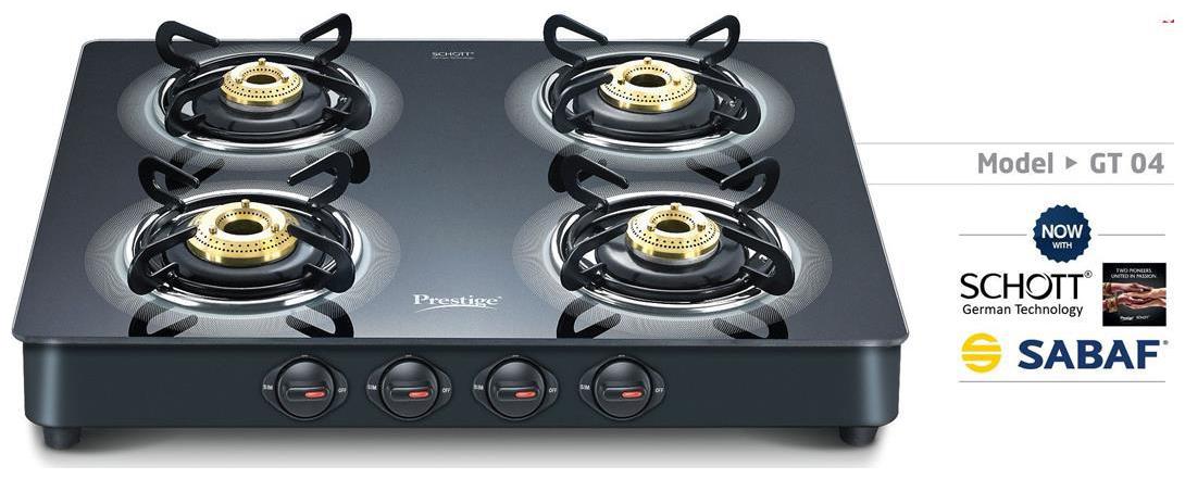 prestige gas stove schott glass