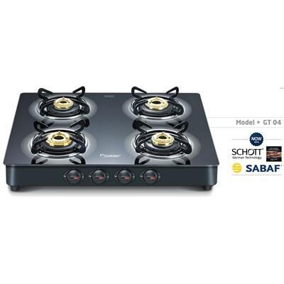 

Prestige Royale 4 Burner Regular Black Gas Stove ISI Certified