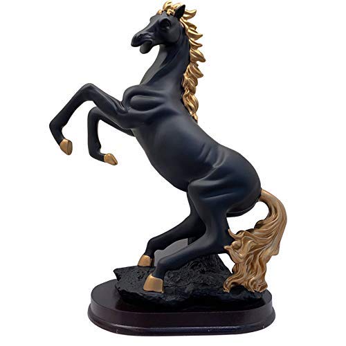

GTC Gold Plated Horse Statue Showpiece Figurine Home Decor Item(Black-Golden 0103B)