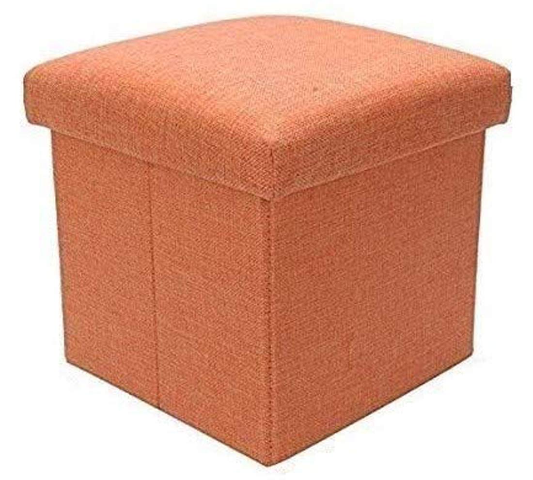 

GTC Portable Foldable Storage Stool for Living Room 30x30x30 (727) Orange