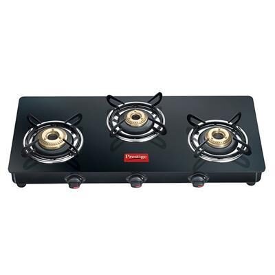 

Prestige Marvel 3 Burner Regular Black Gas Stove ISI Certified