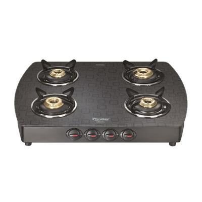 

Prestige Premia 4 Burner Regular Black Gas Stove