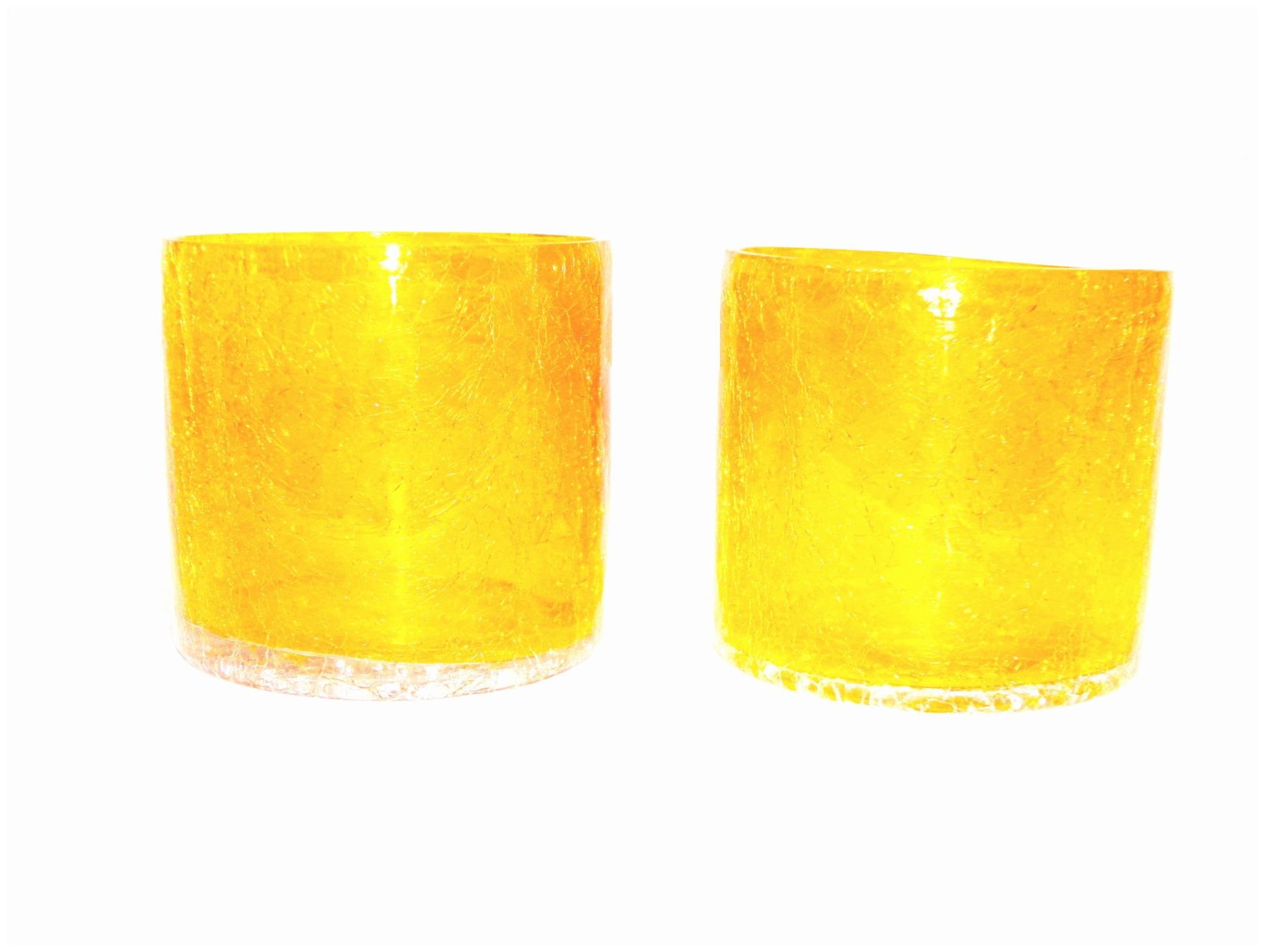 

Gupta Glass Exports Glass Yellow Candle holder