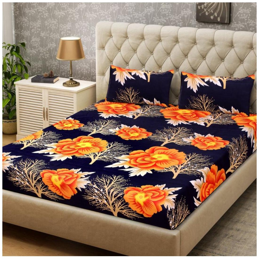 

Gyanti Texture India 3D Printed 1 Double bedsheet with 2 Pillow Covers 3D DB-005