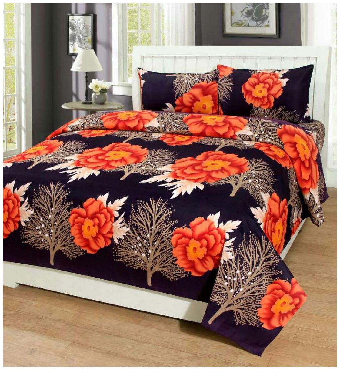 

Gyanti Texture India 3D Printed 1 Double bedsheet with 2 Pillow Covers 3D DB-004
