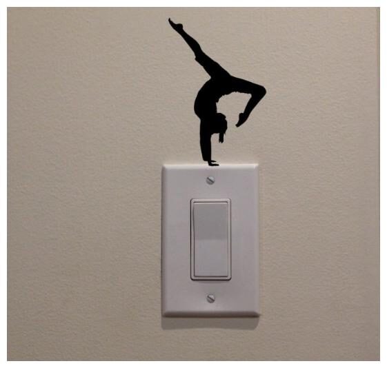 

Gymnastics Female Inverted Carved Waterproof Switch Wall Stickers