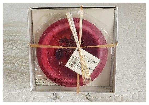 

Habersham Wax Pottery Bowl Vessel Cranberry Spice Flameless Candle