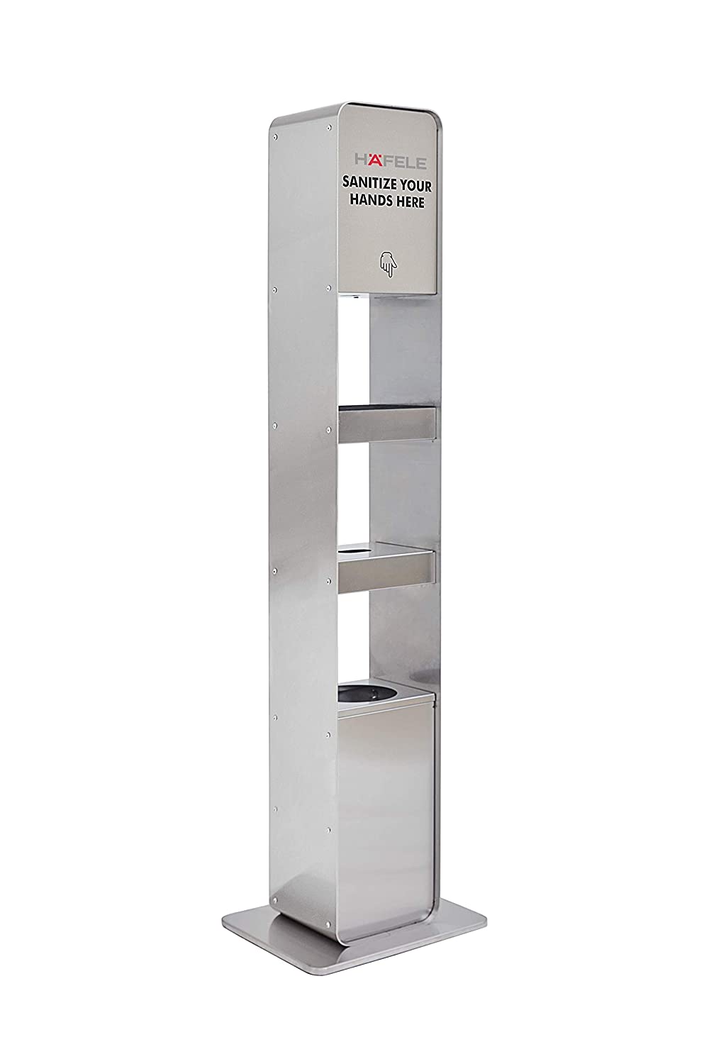 

Hafele Compact Floor-standing Sanitising Station with Surface Sanitising Wipes Dispenser with capacity of 1000ml