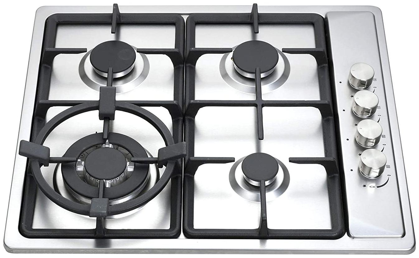 

Hafele Murr 60 Built-in hob 4 Burner Stainless Steel with Auto Ignition Flame Failure Safety Device 1 High Power Wok Burners 1 Auxiliary Burner 2 Semi Rapid Burner Stainless Steel Finish