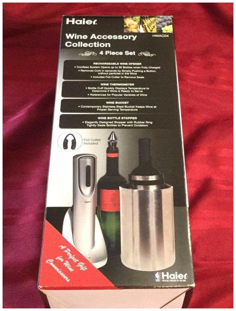 

Haier Wine Accessory Collection 4 Piece Set Rotates w Color Changing Lights