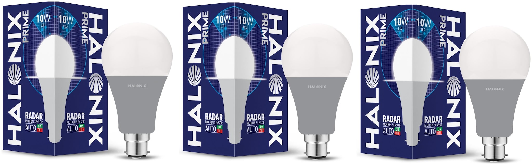 Buy Halonix 10W Radar Motion Sensor B22 Led Bulb Cool day Light (Pack