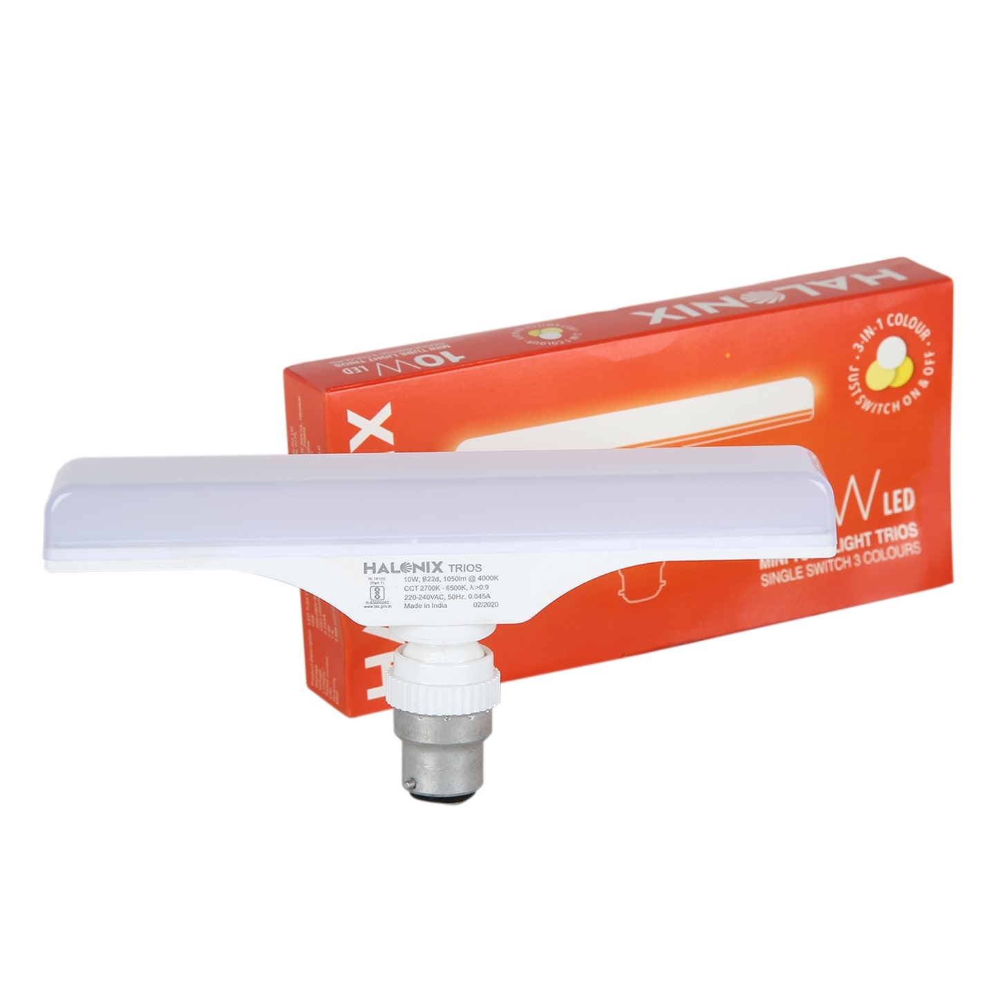 

Halonix 3 in 1 Color Changing Trios Base B22 LED Tube Light - 10W