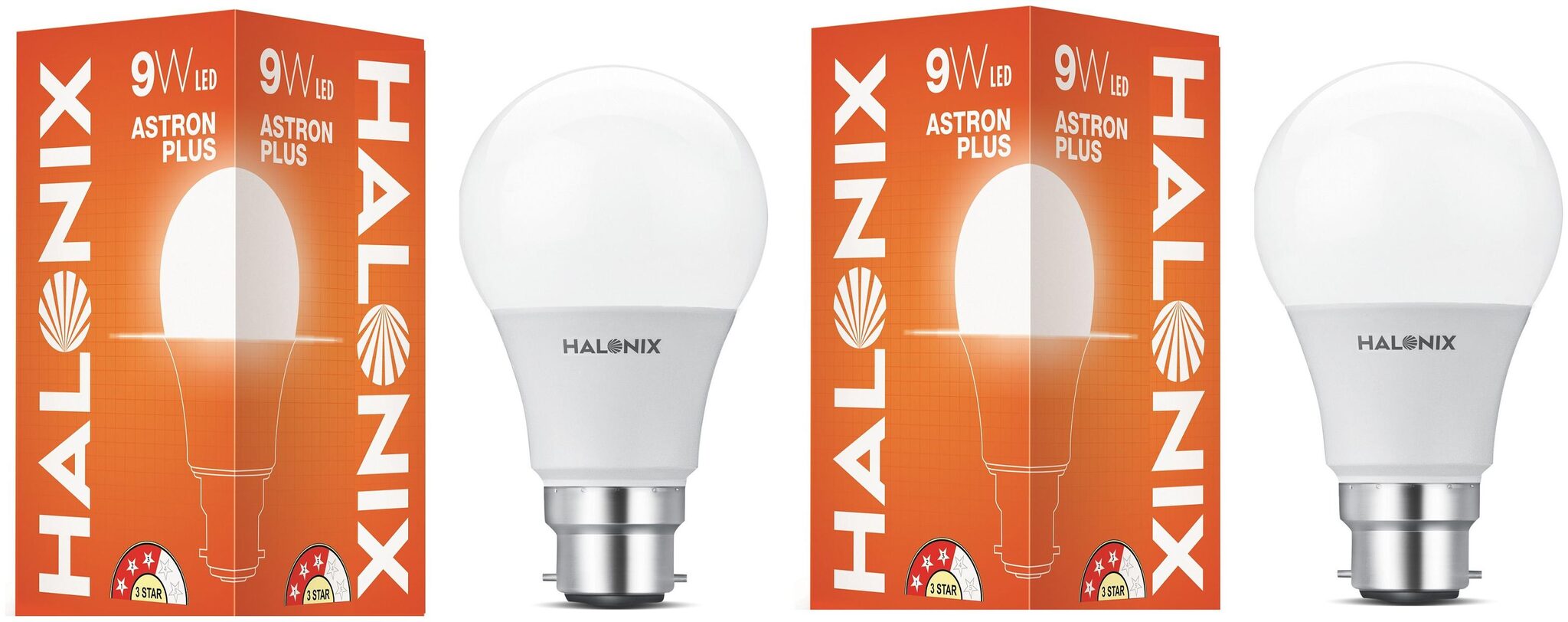 

Halonix Astron Plus Base B22 9-Watt Led Bulb (Pack Of 2 Cool )