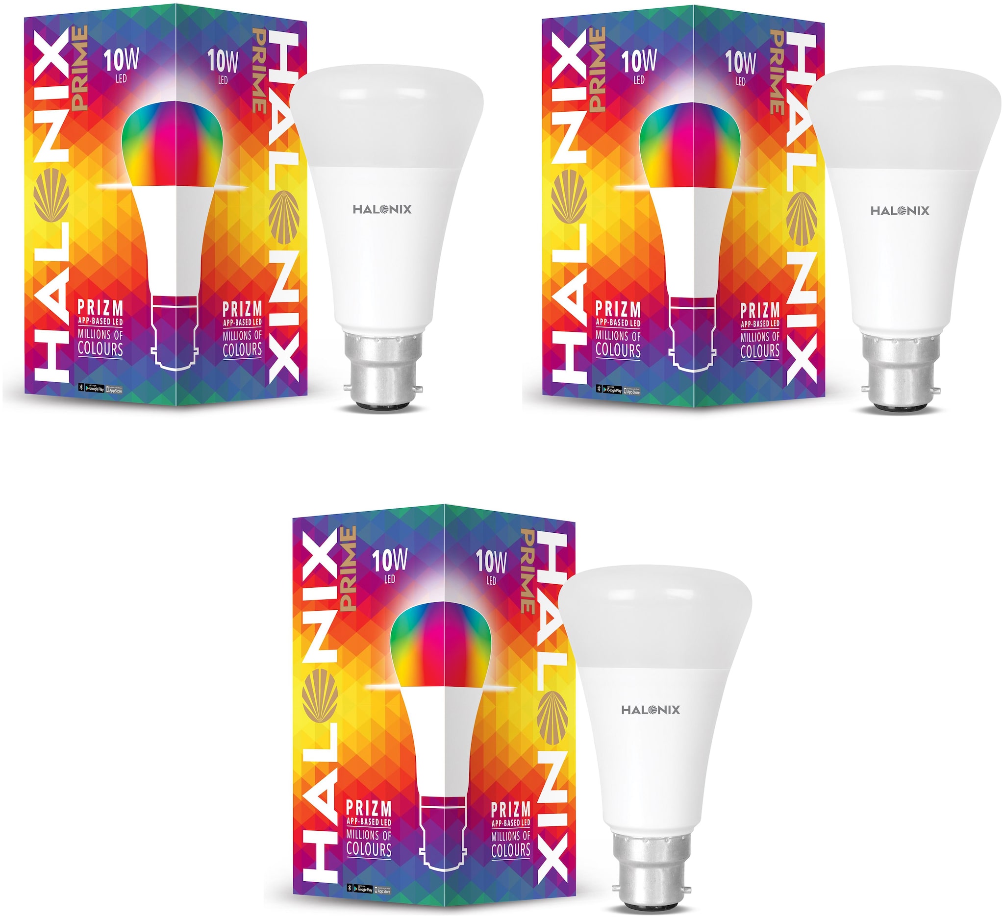 

Halonix Bluetooth Prime Prizm 10 W B22 Million Colour Led Bulb