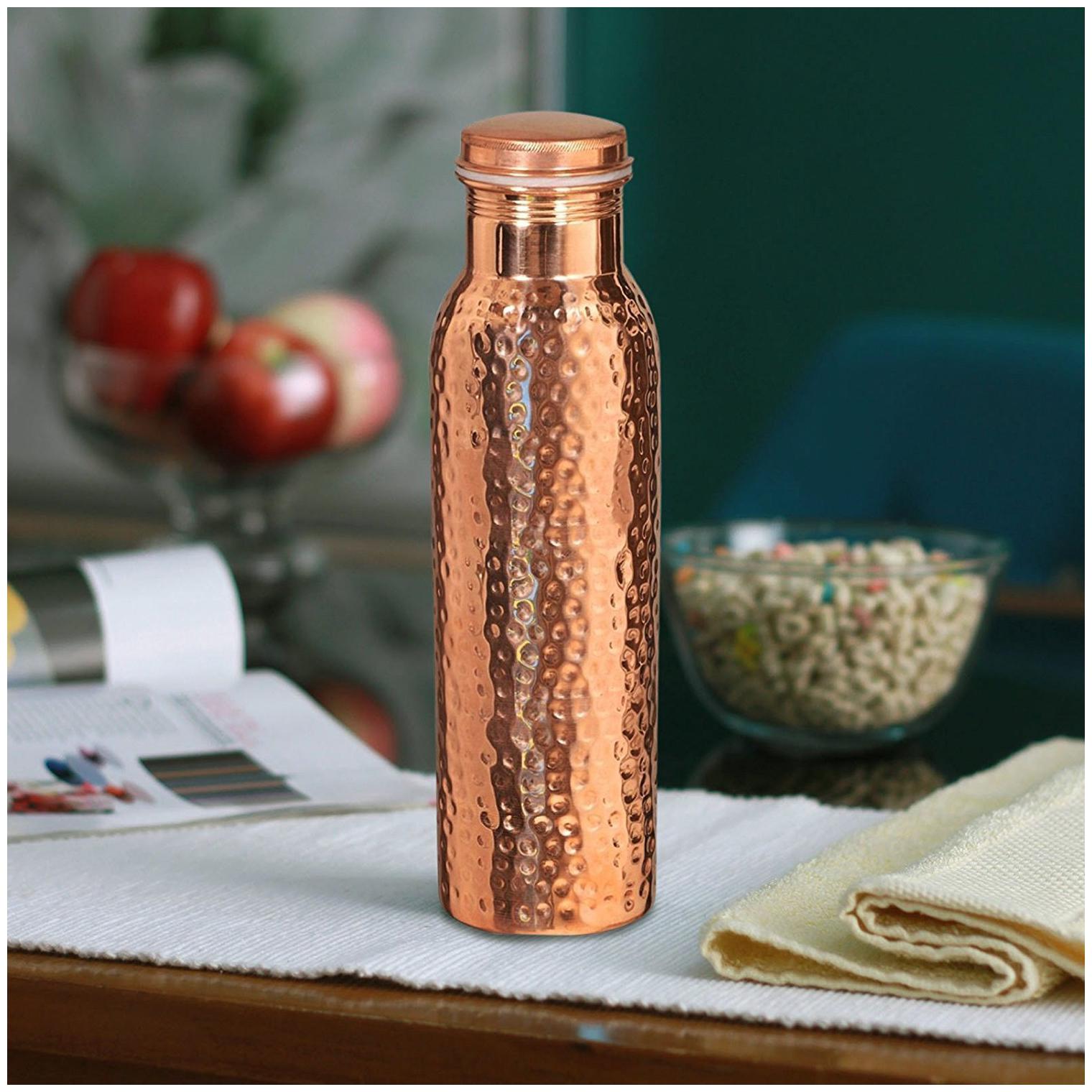 

ROYAL MERCHANT Copper Brown Water Bottle ( 1000 ml Set of 1 )
