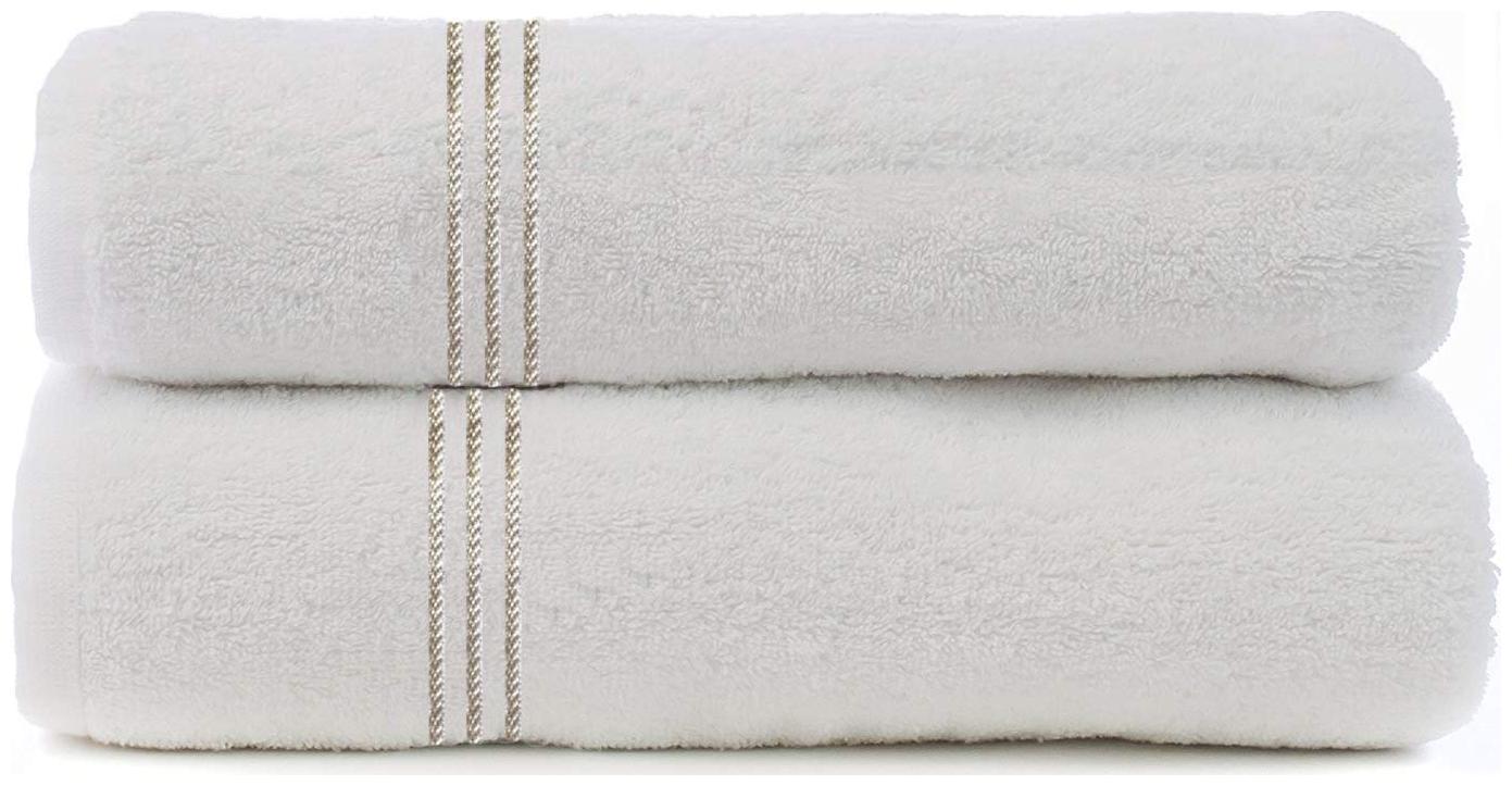 

HANBOK 450 GSM Cotton Bath towel ( 2 pieces White )
