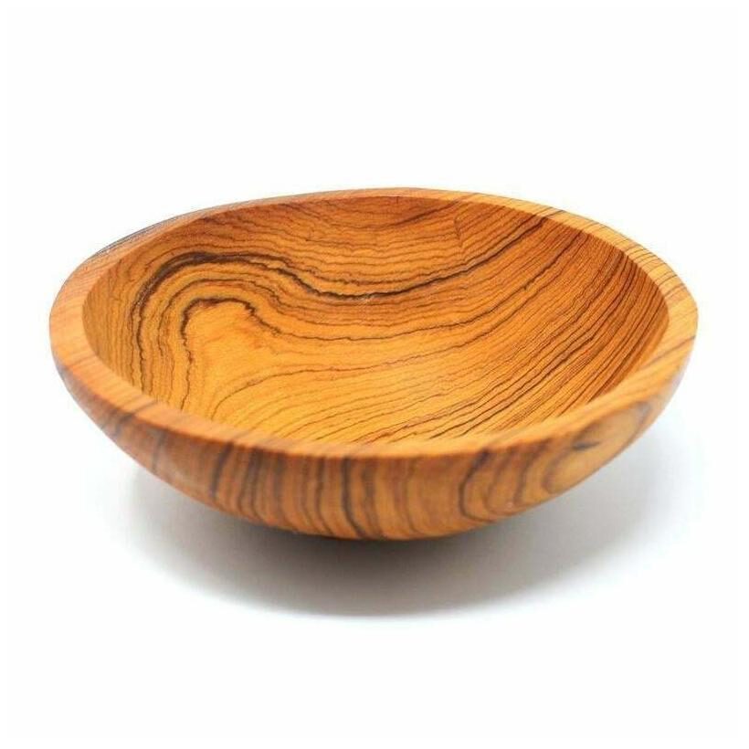 

Hand-carved Rustic Olive Wood Bowl Handmade in Kenya Tan Brown 6 inches