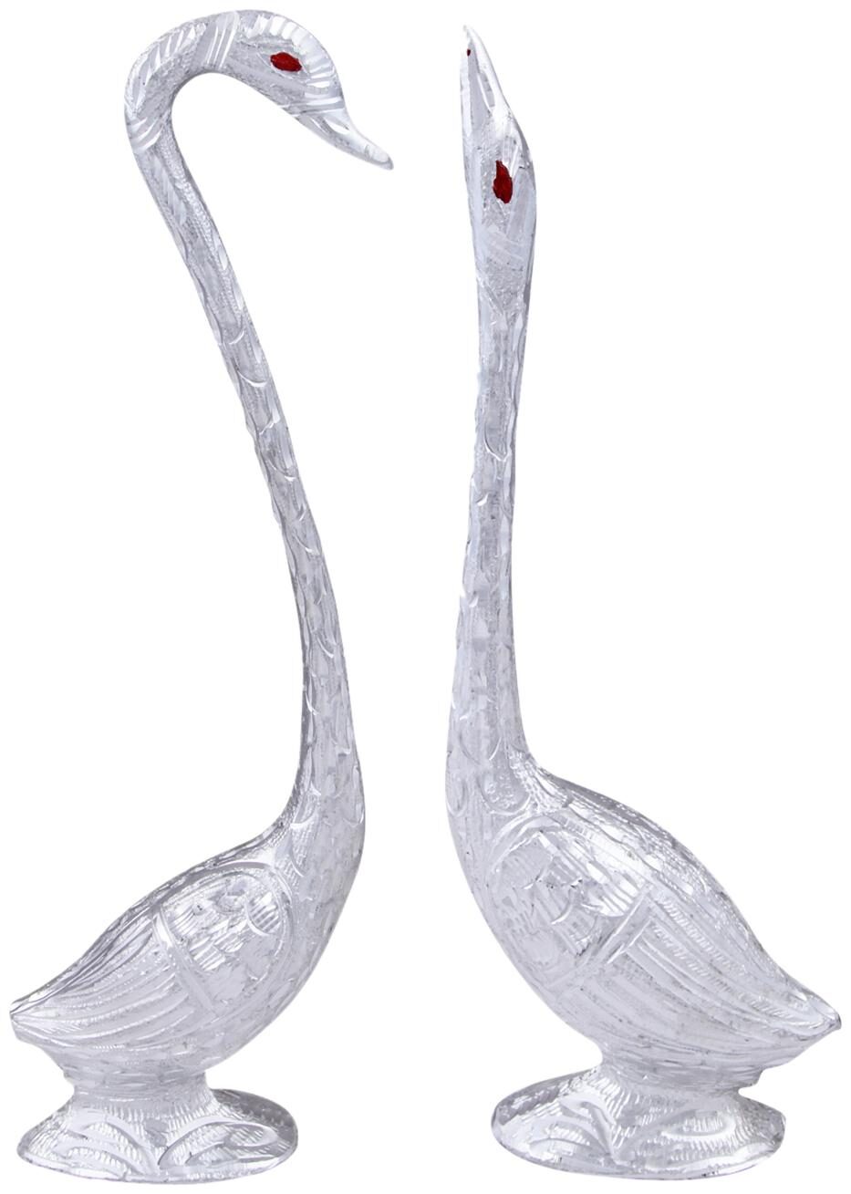 

Hand Crafted Metal Pair of Swan Love Bird