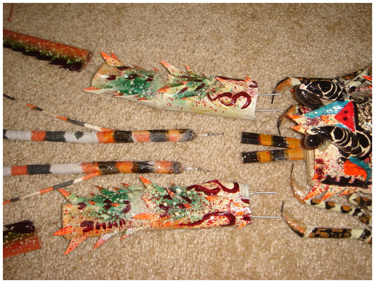 

Hand made bamboo model big Lobster for wall decoration