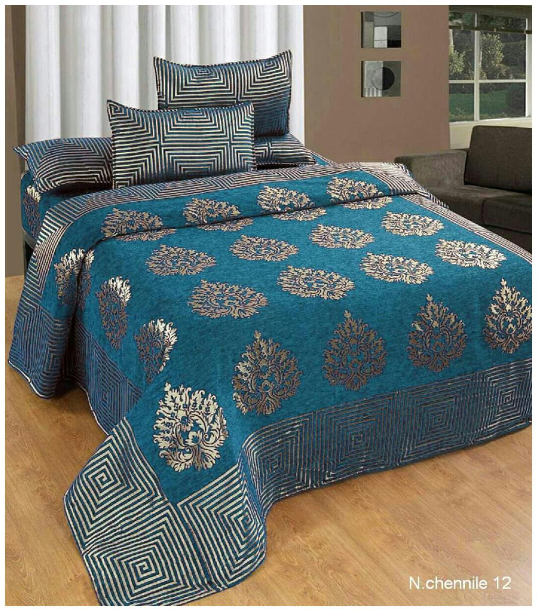 

Handloom Villa Velvet Printed Double Size Bedsheet ( 1 Bedsheet With 2 Pillow Covers Multi )