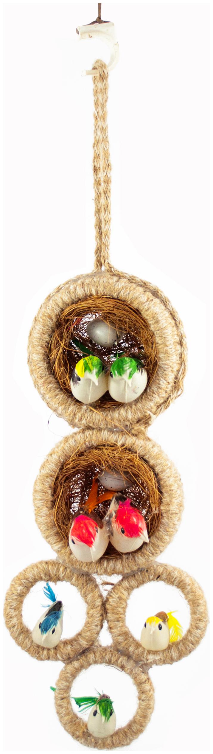 

Handmade Decorative Jute 7 Bird Decor Wall Hanging Showpiece Decorative Wall Hanging Diwali Decoration 14 5 x 5 5 In