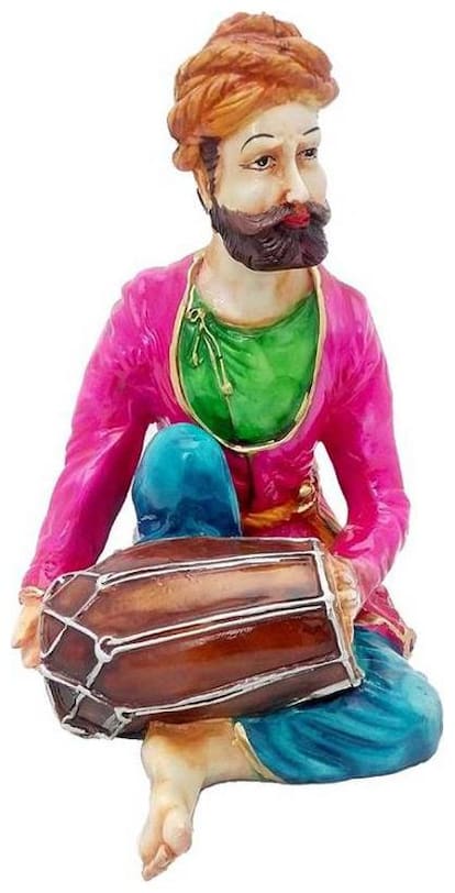 Handmade Polyresine Handmade Home Decor Showpiece Rajasthani Men Playing instrument
