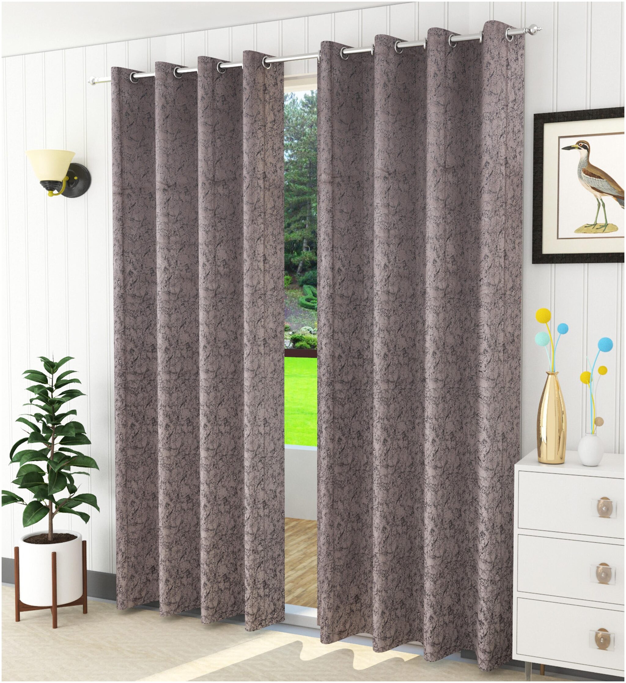 

Handtex Home Room Darkening Long Door Curtains Grey