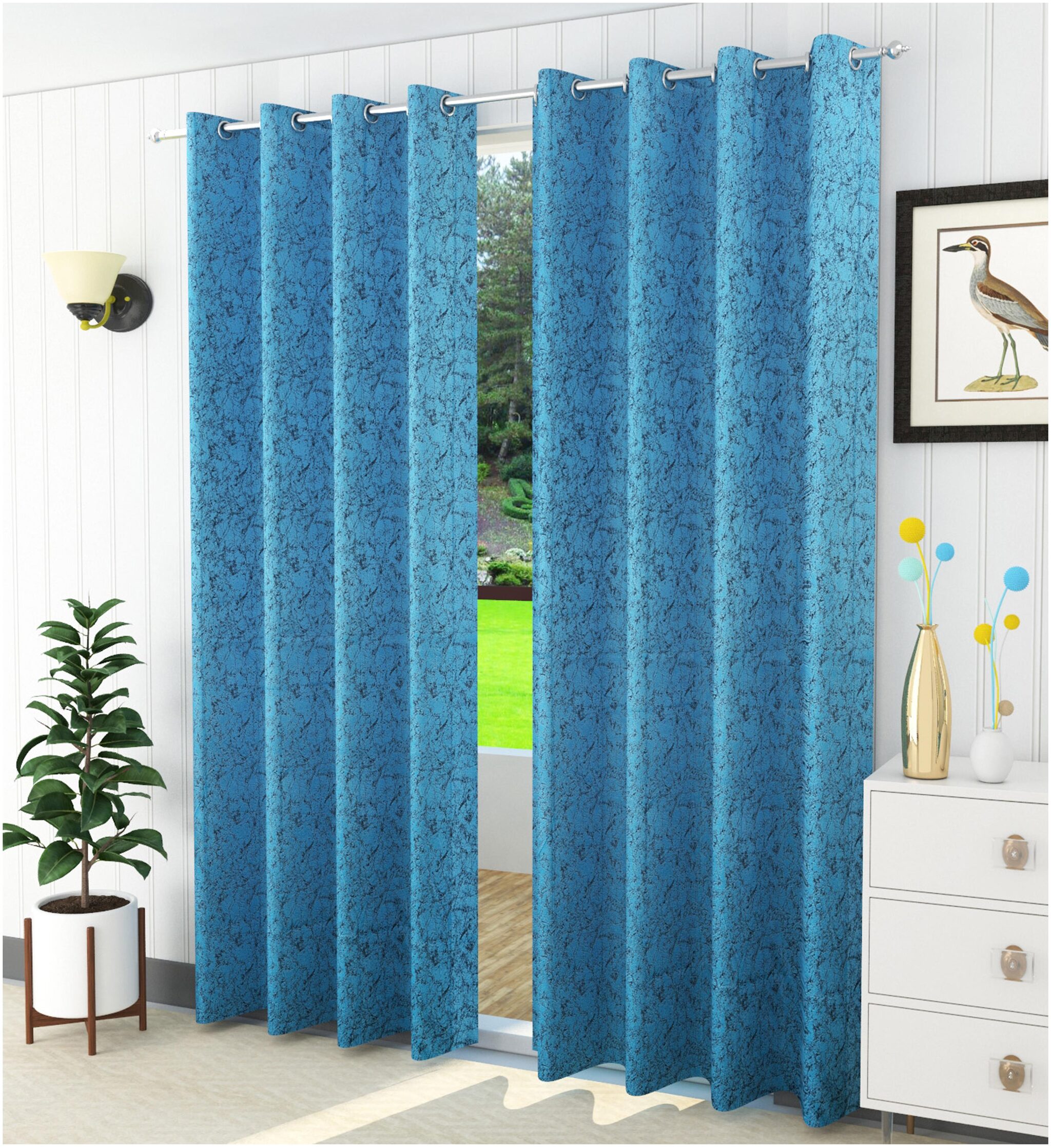 

Handtex Home Room Darkening Door Curtains Blue