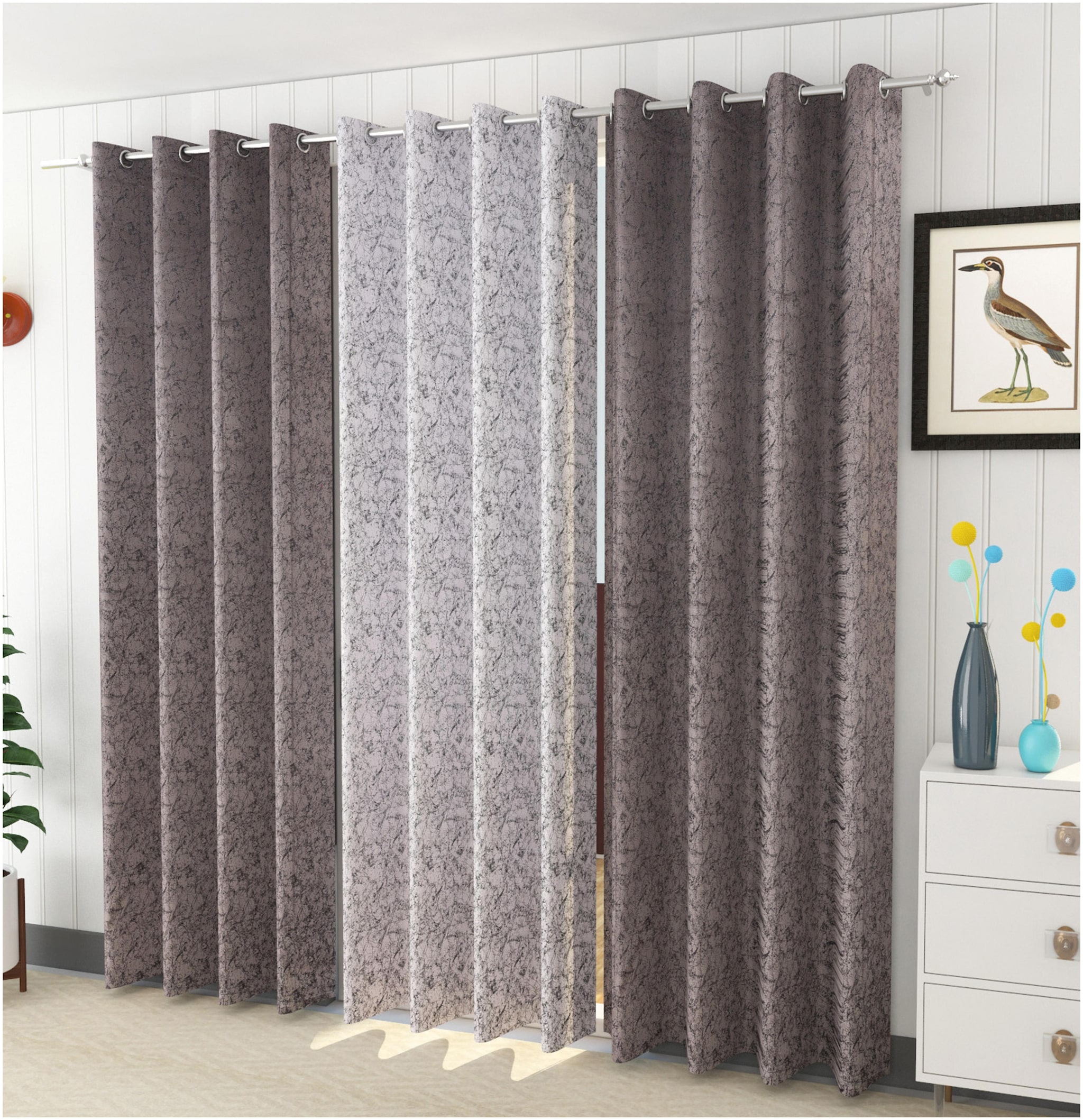 

Handtex Home Room Darkening Door Curtains Grey Brown