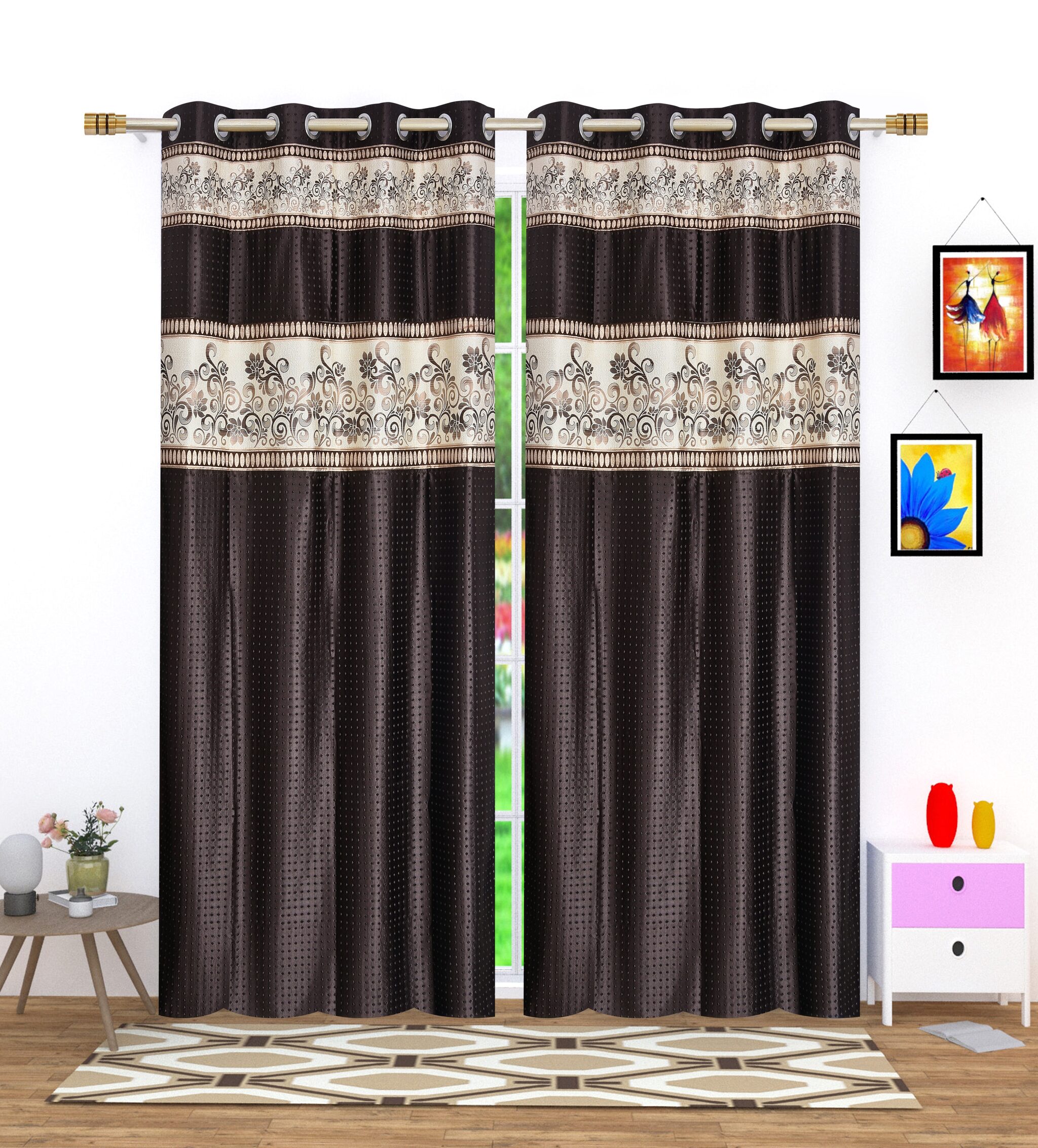 

Handtex Home Beautiful Room Darkening Patch Curtains For Door Pack of 2