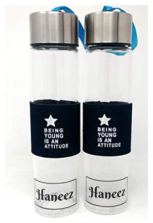 

Haneez Glass White Water Bottle ( 500 ml Set of 2 )