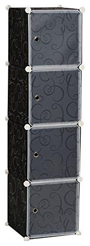 

Haneez Wardrobe For Clothes Storage Cabinets Organiser Black With White Doors
