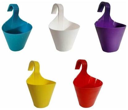 Hanging pot Plant Container Set (Pack of 5;Plastic)