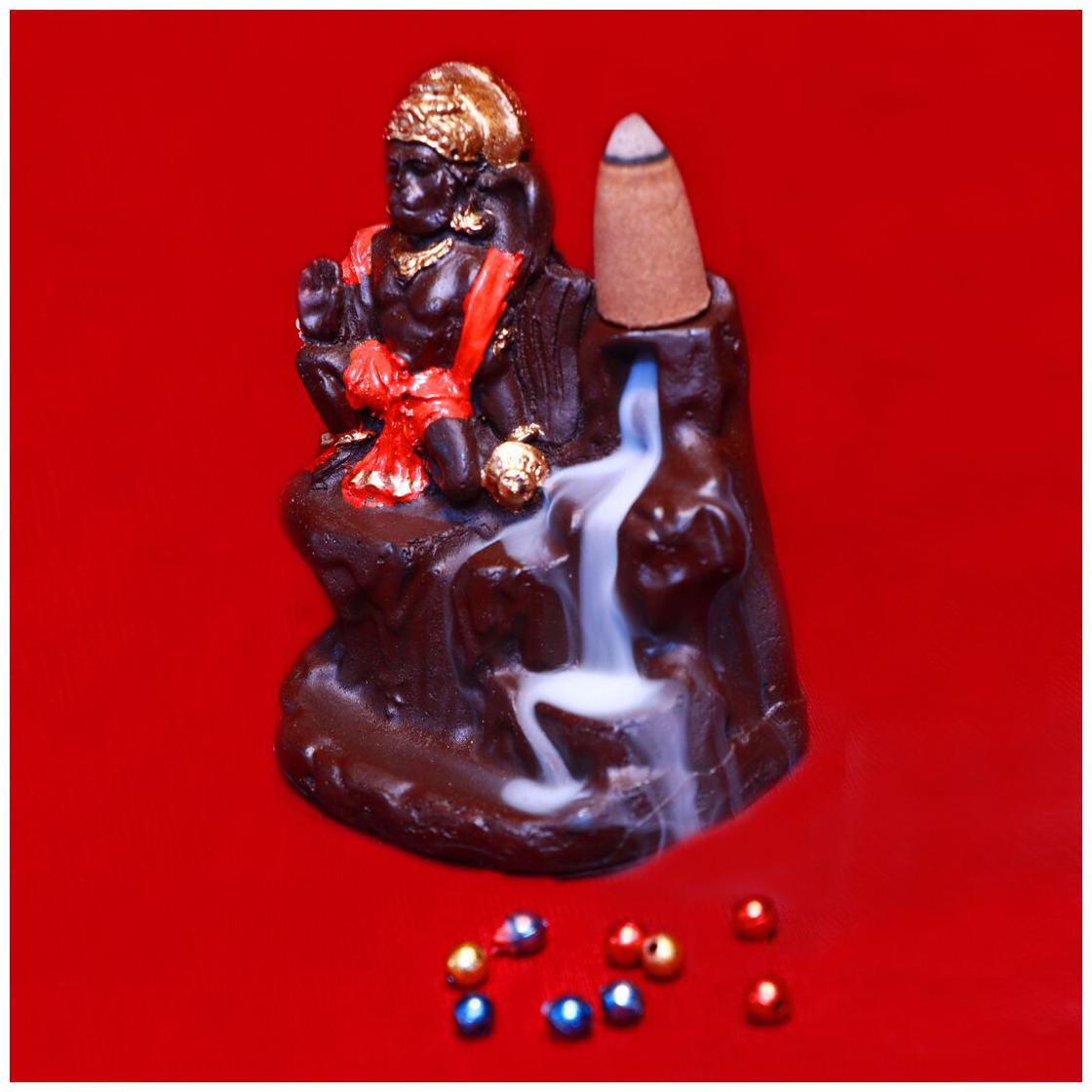 

Hanuman Smoke Backflow Cone Decorative Incense Holder with 10 Cones Free